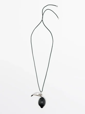 Anhänger mit Glaselement in Zitronenform