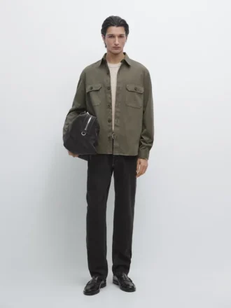 Baumwoll-Overshirt mit Taschen