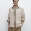 Baumwoll-Overshirt mit Taschendetails