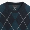 Baumwoll-Strick-Pullover mit Argyle-Muster
