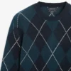 Baumwoll-Strick-Pullover mit Argyle-Muster
