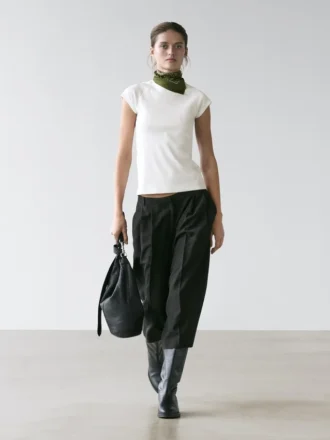 Baumwoll-T-Shirt mit kurzen Raglanärmeln