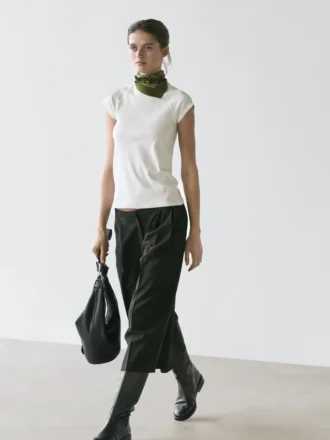 Baumwoll-T-Shirt mit kurzen Raglanärmeln