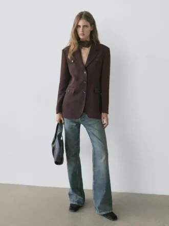 Blazer mit Taschen und Reverskragen