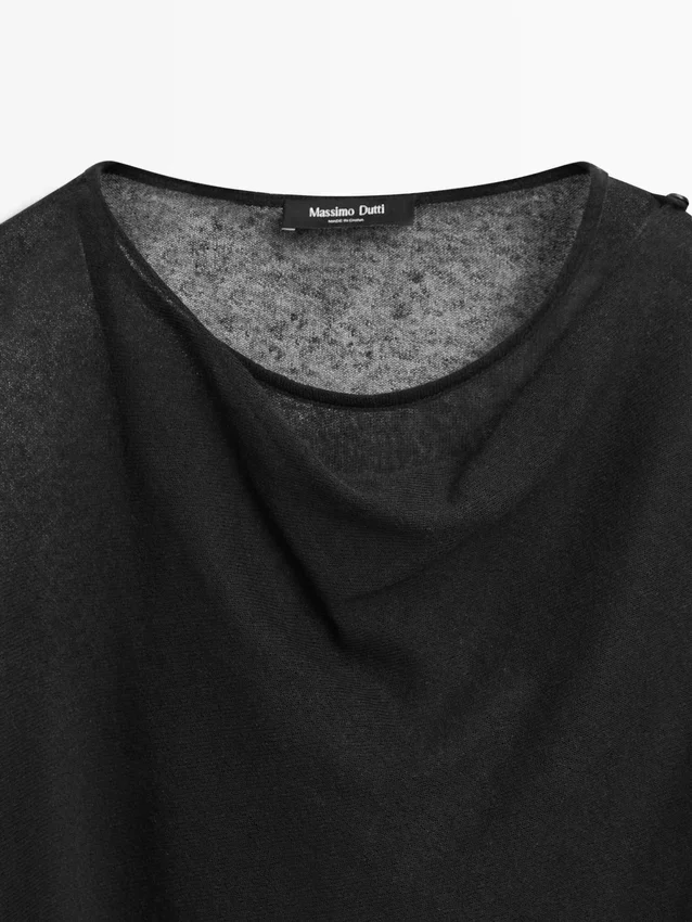 Cape-Oberteil aus Leinenmischung mit Überkreuz-Ausschnitt Cape-Oberteil aus Leinenmischung mit Überkreuz-Ausschnitt