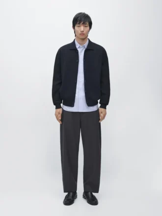 Cardigan aus 100 % Baumwolle mit Poloshirts-Kragen