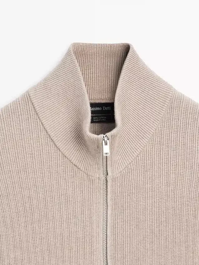 Cardigan aus Baumwolle mit Reißverschluss Cardigan aus Baumwolle mit Reißverschluss