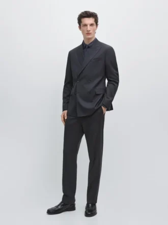 Cool Wool Zweireihiger Blazer für Anzüge