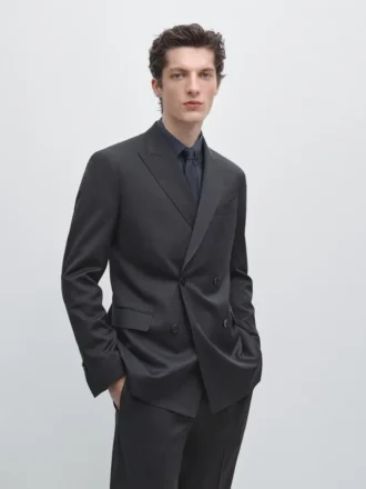 Cool Wool Zweireihiger Blazer für Anzüge