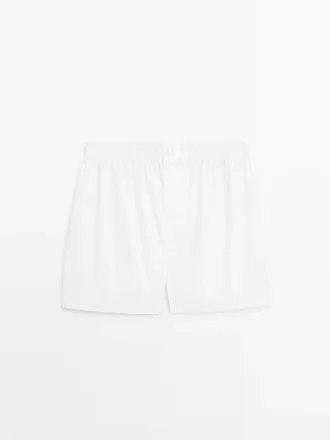 Einfarbige Boxershorts aus 100 % Baumwolle