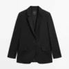 Extrafeiner Zweiknopf-Blazer aus Wolle