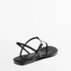 Flache Riemchensandalen mit Zehentrenner
