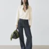 Flare-Fit-Jeans mit hoher Taille und Taschen