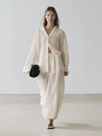 Fließendes Hemd mit Plissee-Detail