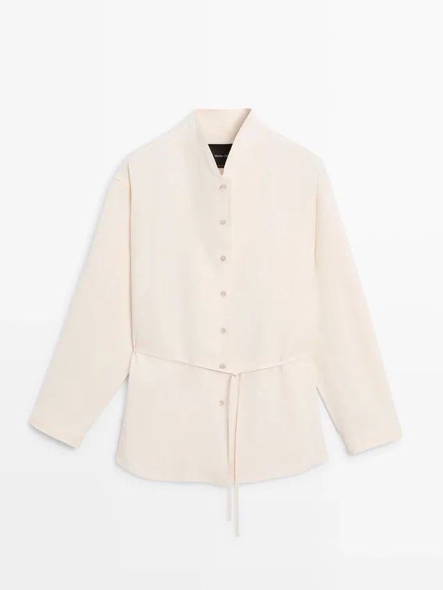 Fließendes Overshirt mit Kragen-Detail Fließendes Overshirt mit Kragen-Detail