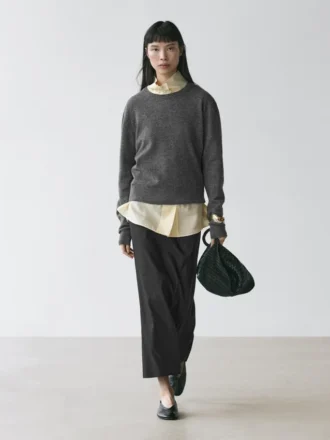 Gerader Midirock aus Leinenmischung