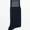 Gerippte Socken aus Baumwollmischung