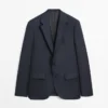 Gestreifter Anzug-Blazer aus Cool Wool