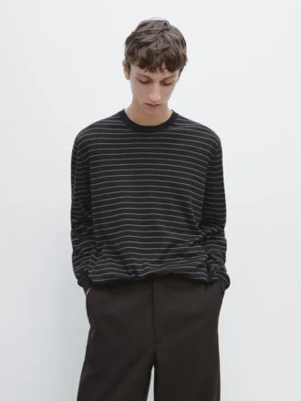 Gestreifter Langarm-Pullover