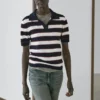 Gestreifter Strick-Poloshirt