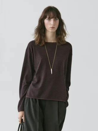 Gestreifter Strickpullover aus Baumwollmischung