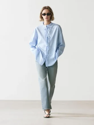 Gestreiftes Hemd aus 100 % Baumwolle