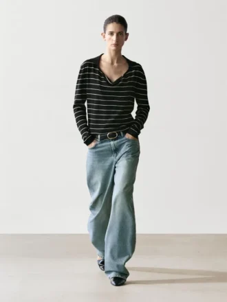 Gestreiftes Poloshirt aus Baumwollstrick