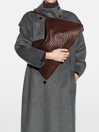 Große gewebte Nappaleder-Umhängetasche