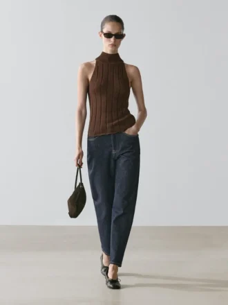 Haltertop aus Baumwollmischung