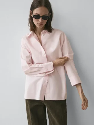 Hemd aus Popeline und Baumwollmischung