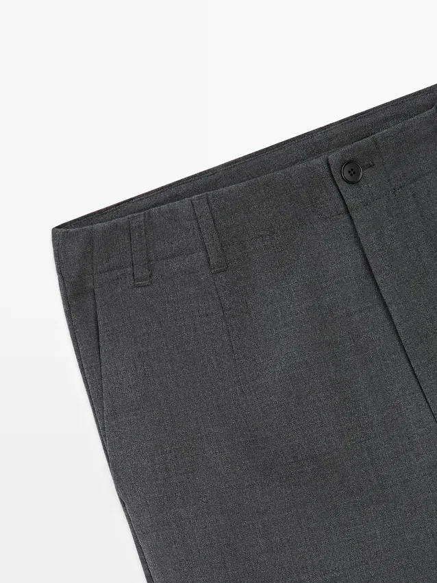 Hose aus strukturierter Cool-Wool Hose aus strukturierter Cool-Wool