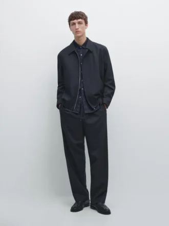 Hose aus strukturierter Wolle