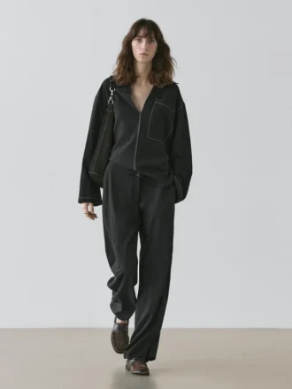 Hose aus Wollmischung mit Nahtdetails