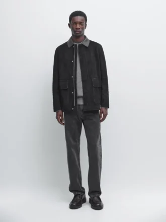 Jacke mit Taschen aus Wildleder