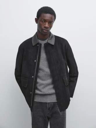 Jacke mit Taschen aus Wildleder