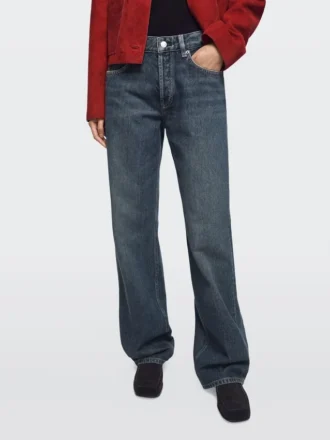 Jeans mit mittlerer Leibhöhe und weitem Bein