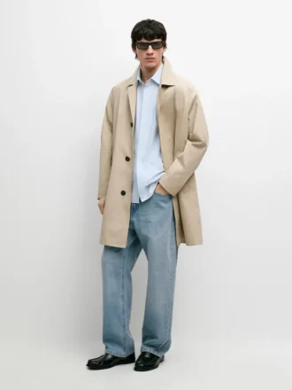 Karierter Mäntel aus Baumwolle mit Details im Inneren