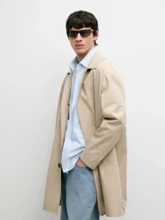 Karierter Mäntel aus Baumwolle mit Details im Inneren