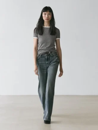 Kurzarm-T-Shirt mit Kontrastdetails