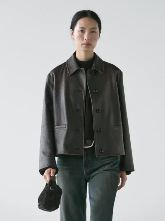 Kurze Nappalederjacke