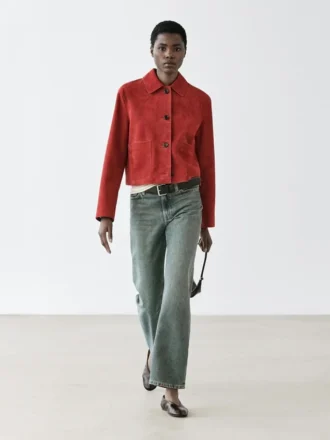 Kurze Wildlederjacke