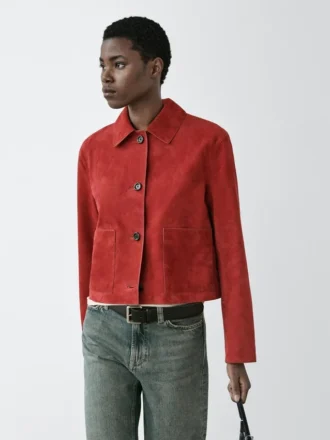 Kurze Wildlederjacke