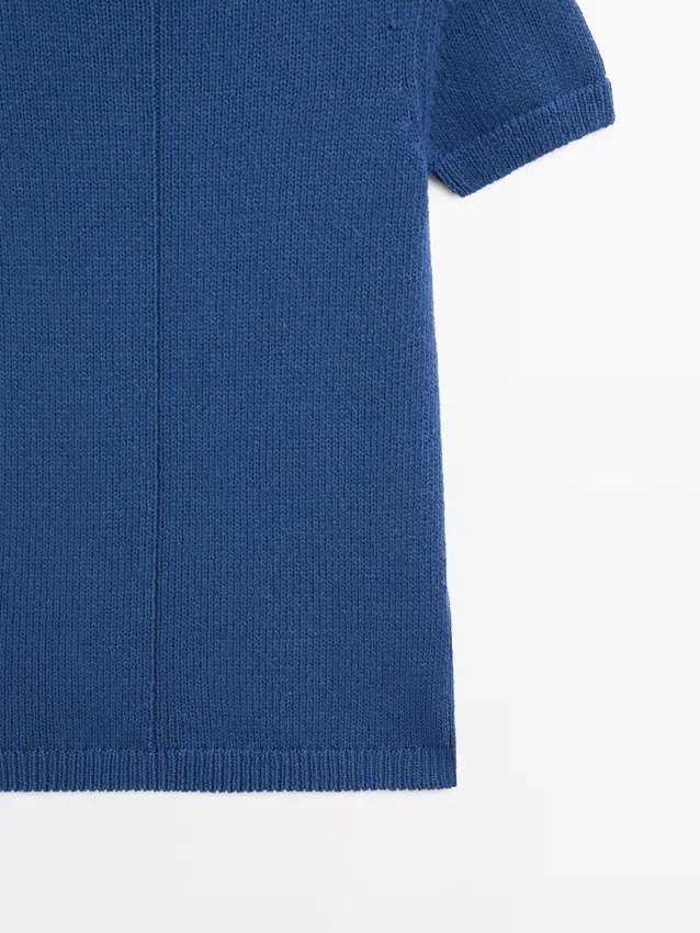 Kurzärmeliger Strickpullover aus Baumwollmischung Kurzärmeliger Strickpullover aus Baumwollmischung