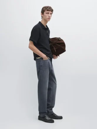 Kurzärmeliges Poloshirt aus strukturiertem Strick