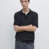 Kurzärmeliges Poloshirt aus strukturiertem Strick