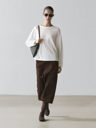 Langarm-T-Shirt aus 100 % Baumwolle