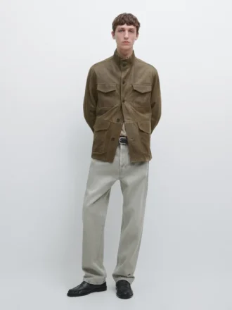 Lederjacke aus Ziegenleder mit Used-Look