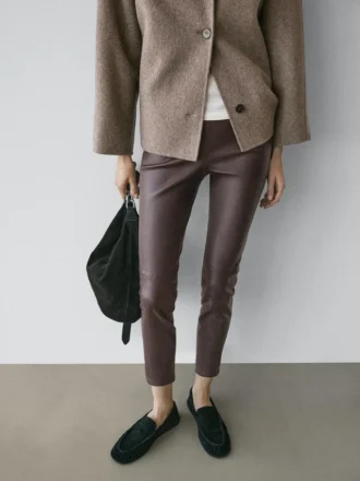 Leggings aus Nappaleder