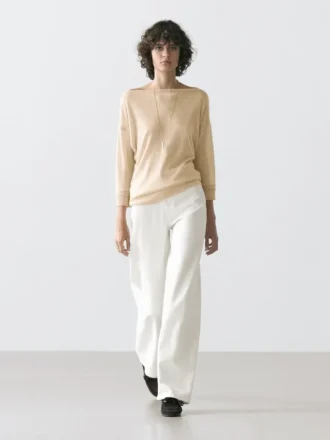 Leichtes T-Shirt aus einer Woll-Leinen-Mischung