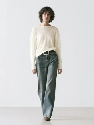 Leichtes T-Shirt aus einer Woll-Leinen-Mischung